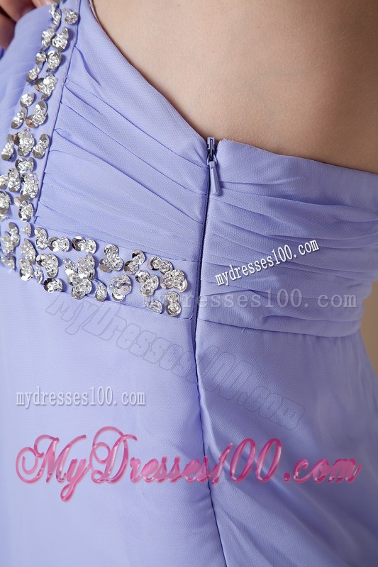 Pretty Lilac Graduation Dresses Empire Straps Beading Floor-length