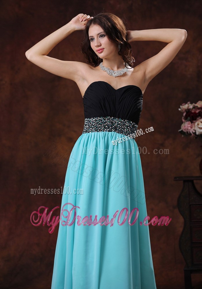 2013 New Style Graduation Dress With Aqua Blue Sweetheart Beaded