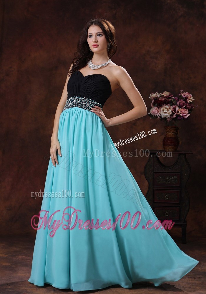 2013 New Style Graduation Dress With Aqua Blue Sweetheart Beaded