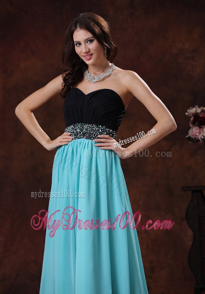 2013 New Style Graduation Dress With Aqua Blue Sweetheart Beaded