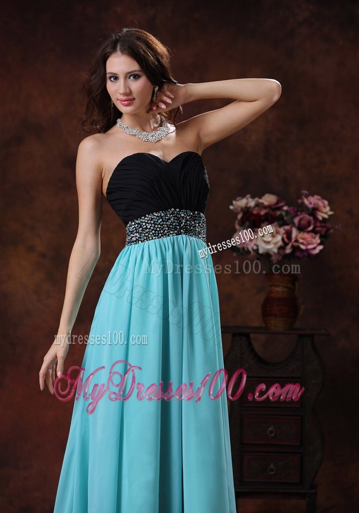 2013 New Style Graduation Dress With Aqua Blue Sweetheart Beaded