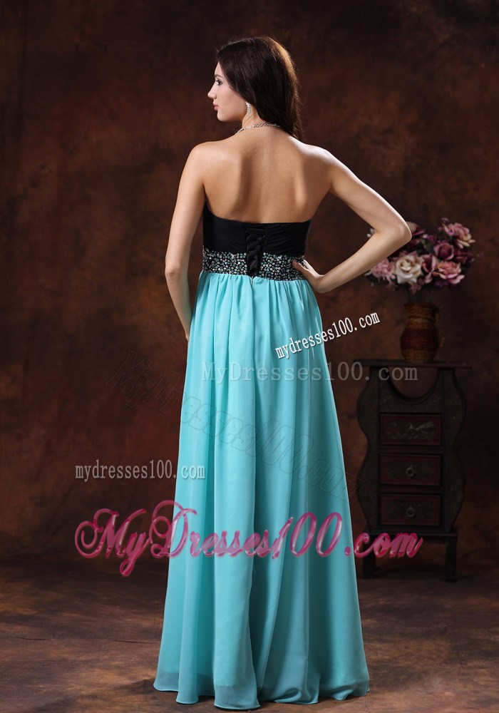 2013 New Style Graduation Dress With Aqua Blue Sweetheart Beaded