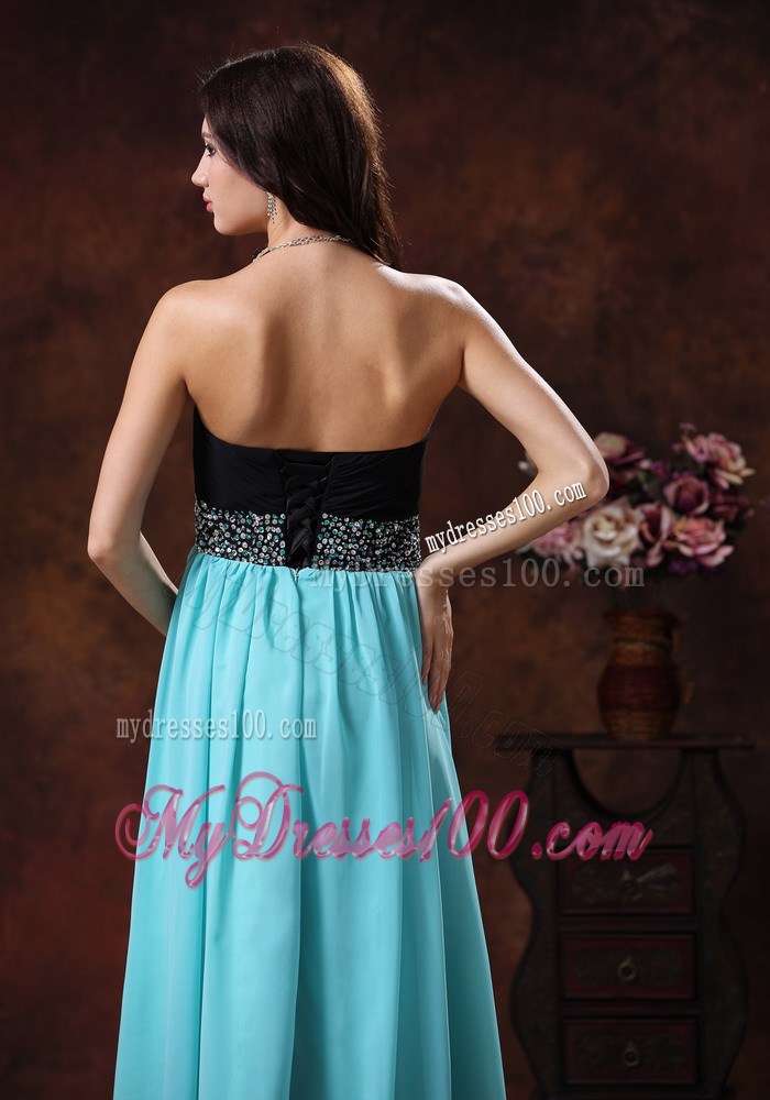 2013 New Style Graduation Dress With Aqua Blue Sweetheart Beaded