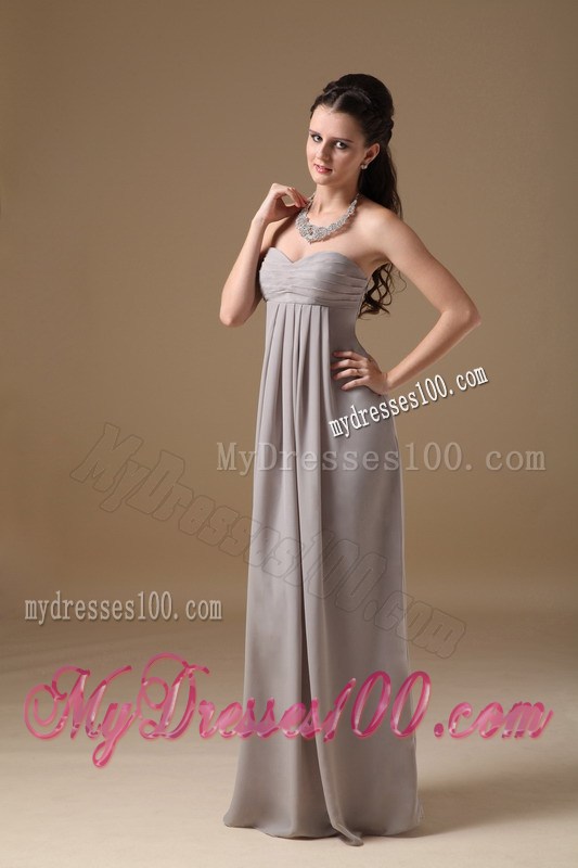 2013 Grey Empire Sweetheart Floor-length Ruched Graduation Dresses