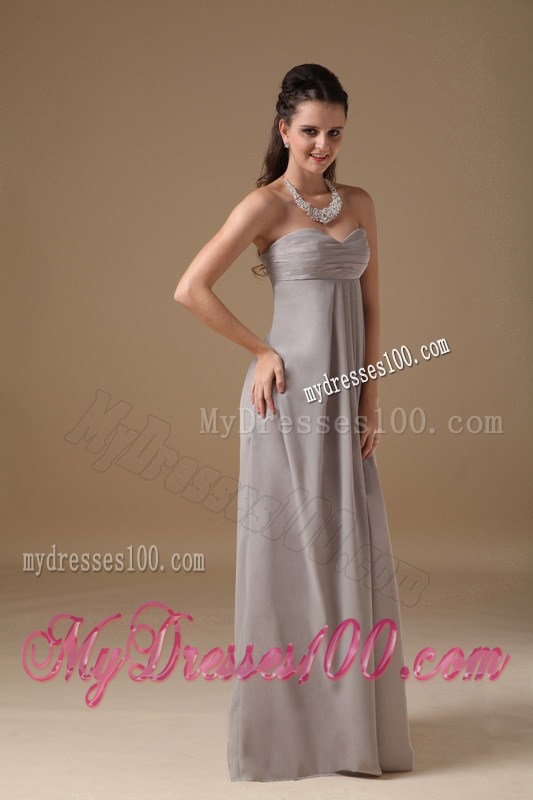 2013 Grey Empire Sweetheart Floor-length Ruched Graduation Dresses
