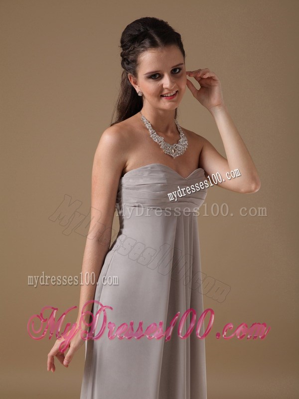 2013 Grey Empire Sweetheart Floor-length Ruched Graduation Dresses