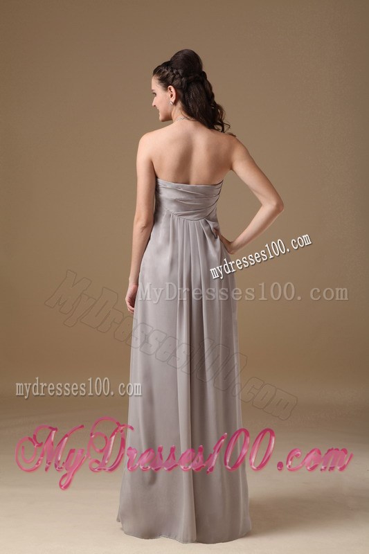 2013 Grey Empire Sweetheart Floor-length Ruched Graduation Dresses