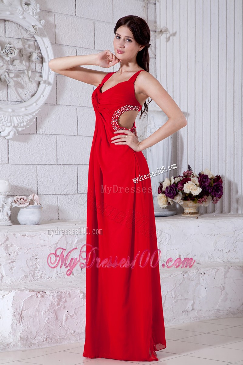 2013 Brand New Sexy Red Graduation Dresses with Beading Backless