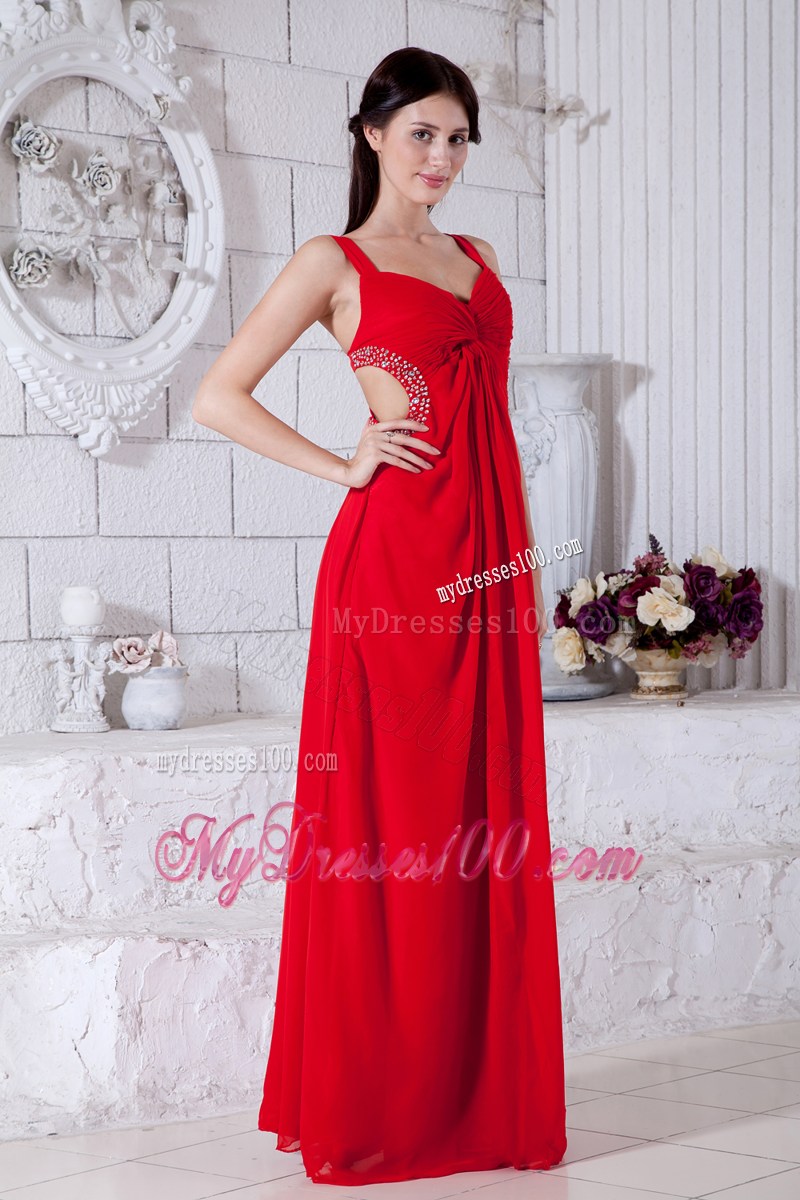 2013 Brand New Sexy Red Graduation Dresses with Beading Backless