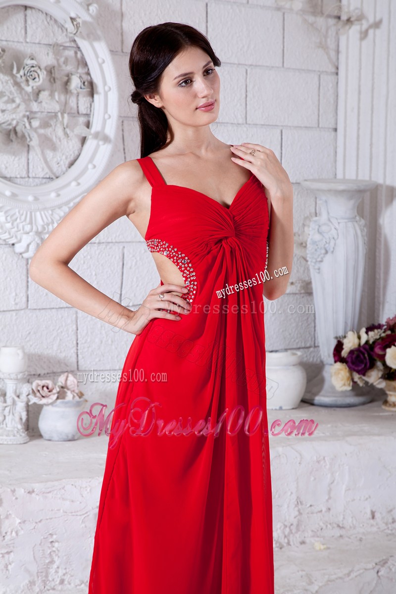2013 Brand New Sexy Red Graduation Dresses with Beading Backless