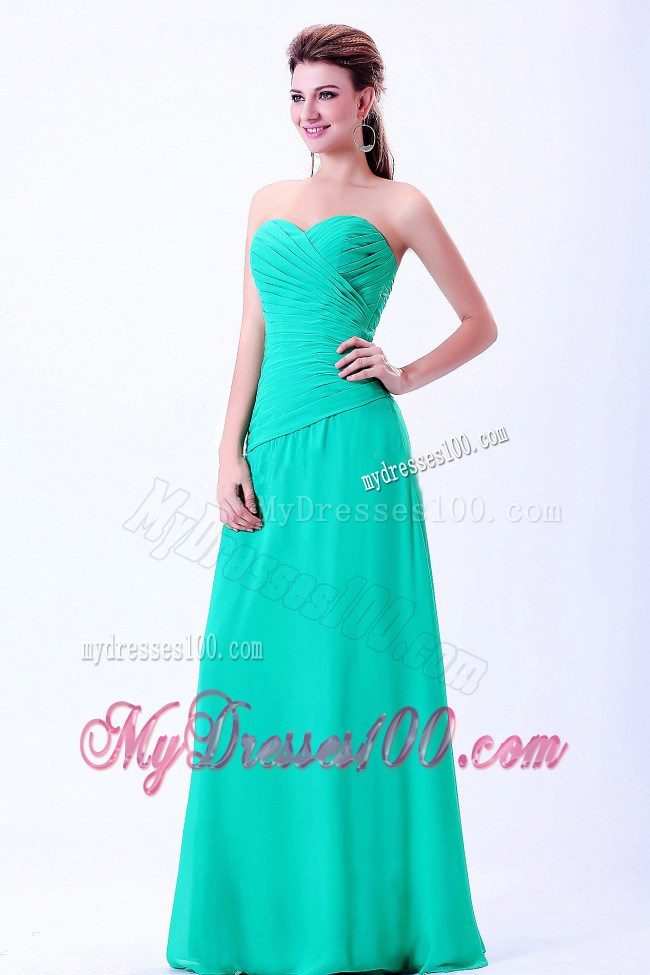 Turquoise Sweetheart 2013 Graduation Dresses with Ruching