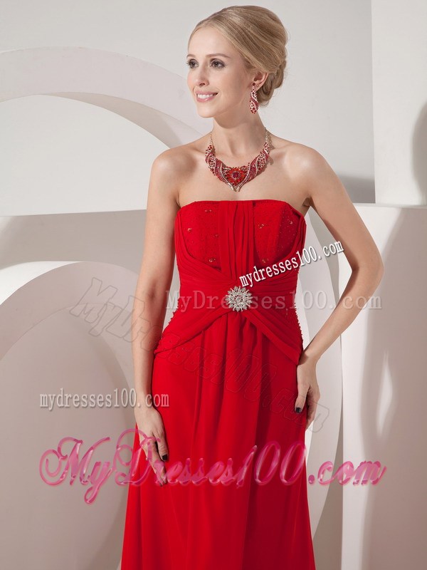 Cheap Wine Red Strapless Column Prom Dress
