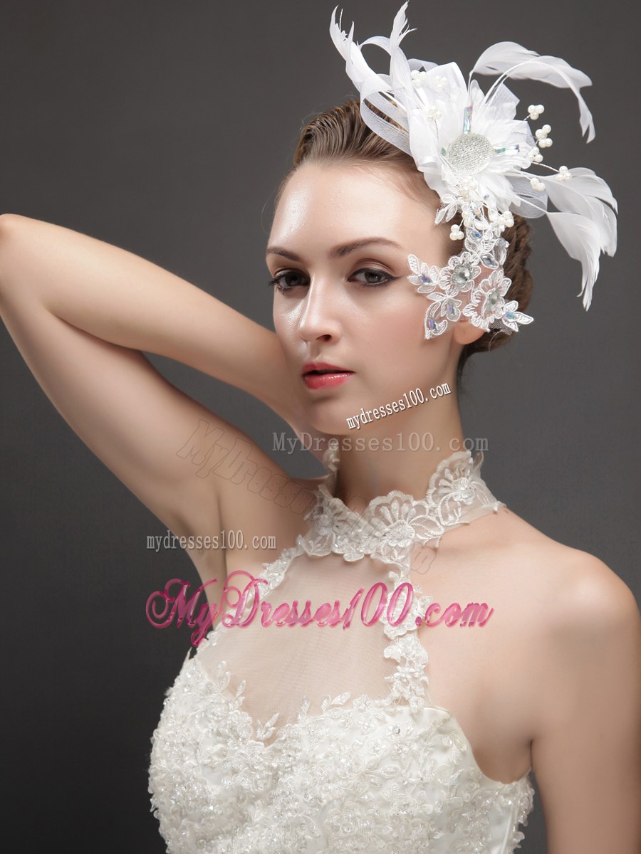 Artistic Feather Fascinators With Crystal Adorned Flower
