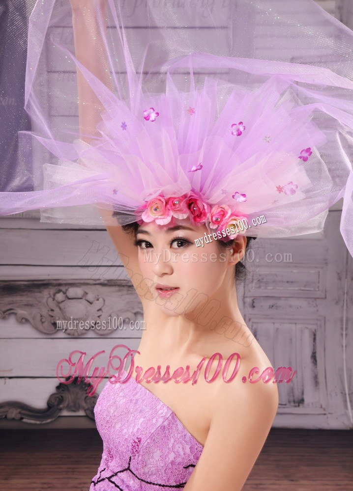 Beautiful Headpieces Multi-color Hand Made Flowers Lavener Net For Party Headpieces