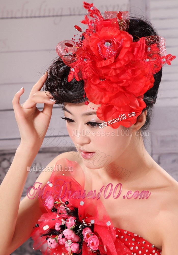 Best Red and Tulle For Headpieces With Beading