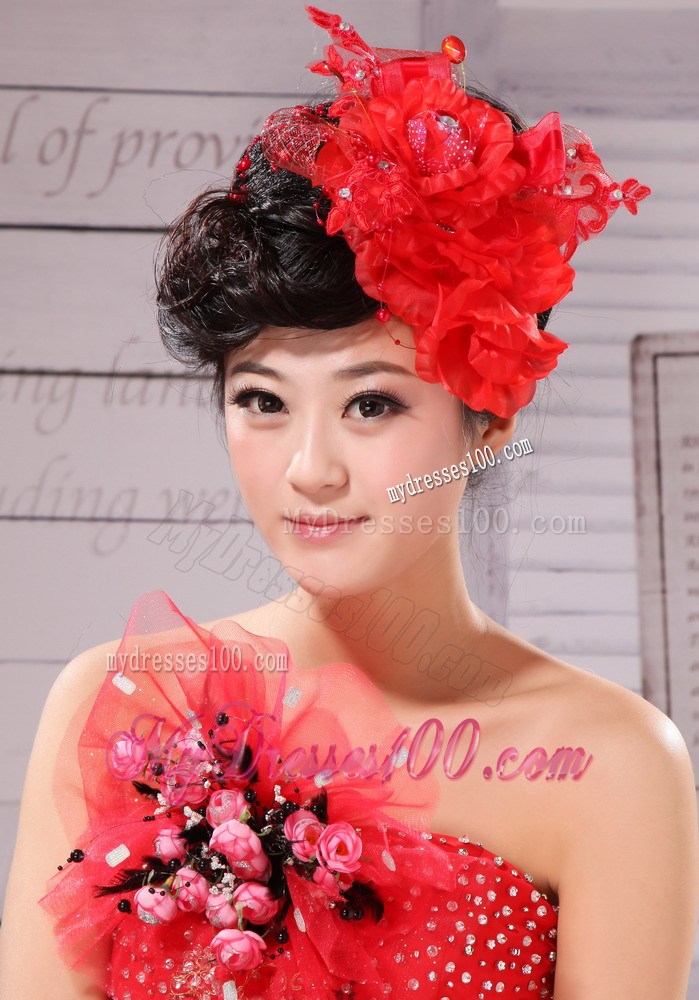 Best Red and Tulle For Headpieces With Beading
