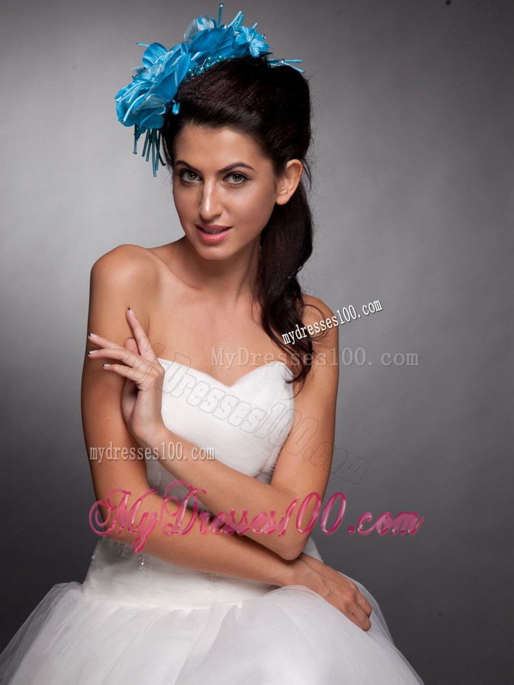 Blue Taffeta Hand Made Flowers Headpieces