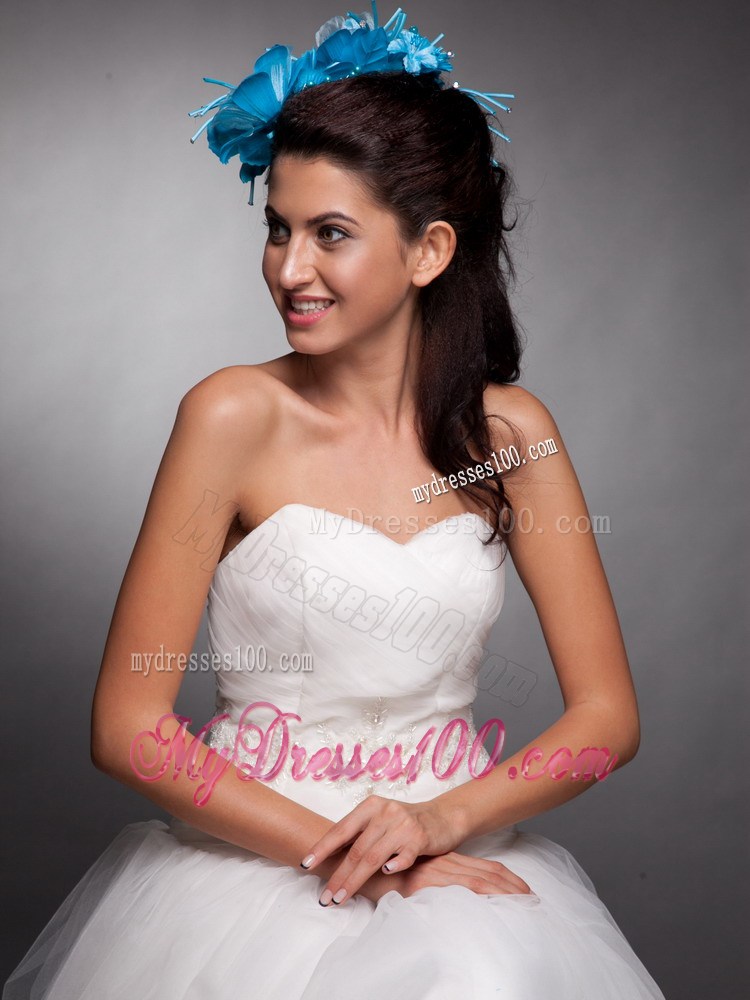 Blue Taffeta Hand Made Flowers Headpieces