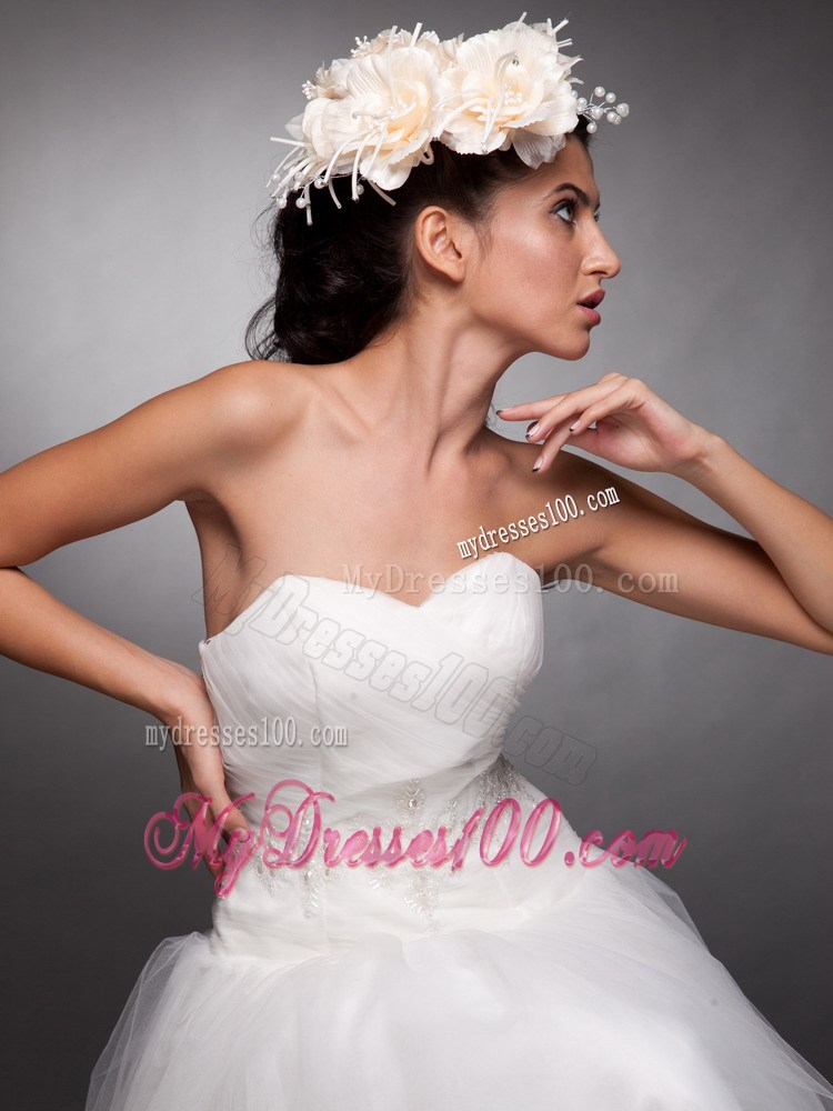 Champagne Beaded Taffeta Hand Made Flowers Headpieces