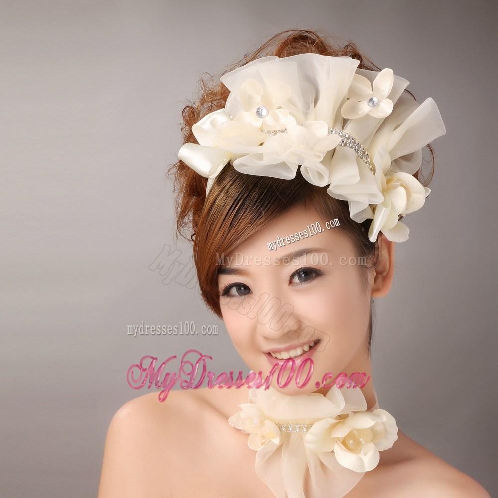 Champagne Organza Special Occasion and Outdoor Fascinators/ Hairband