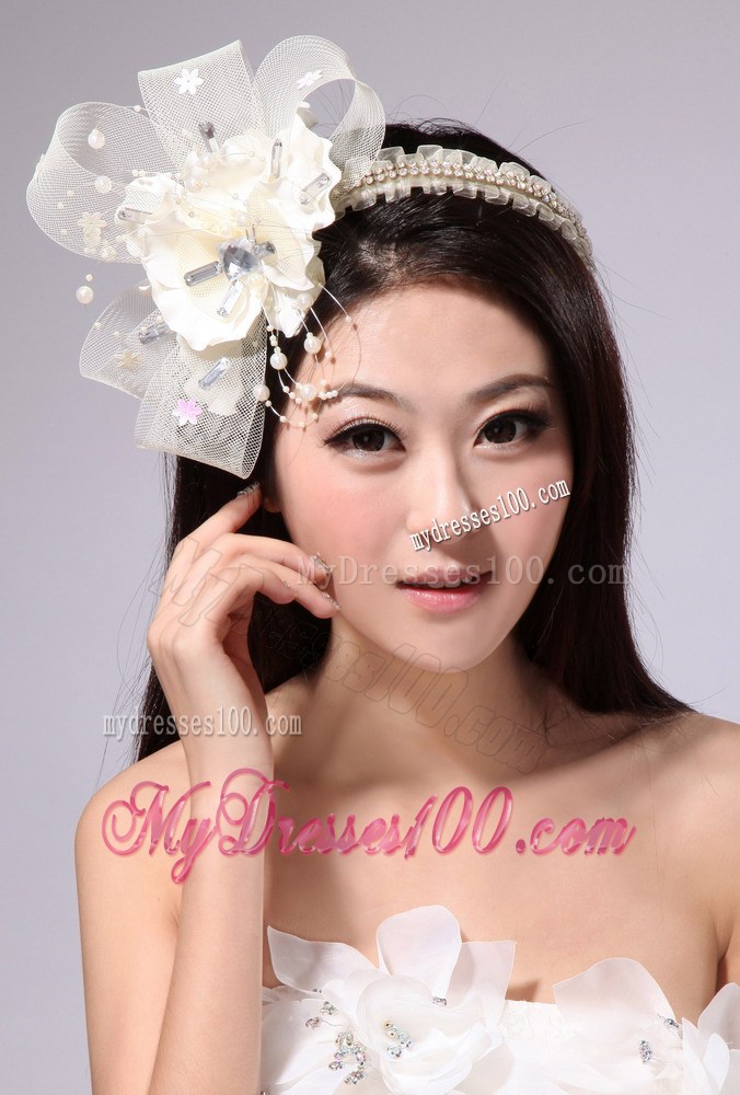 Cute Tulle Fascinators / Hairband With Beading And Ribbons