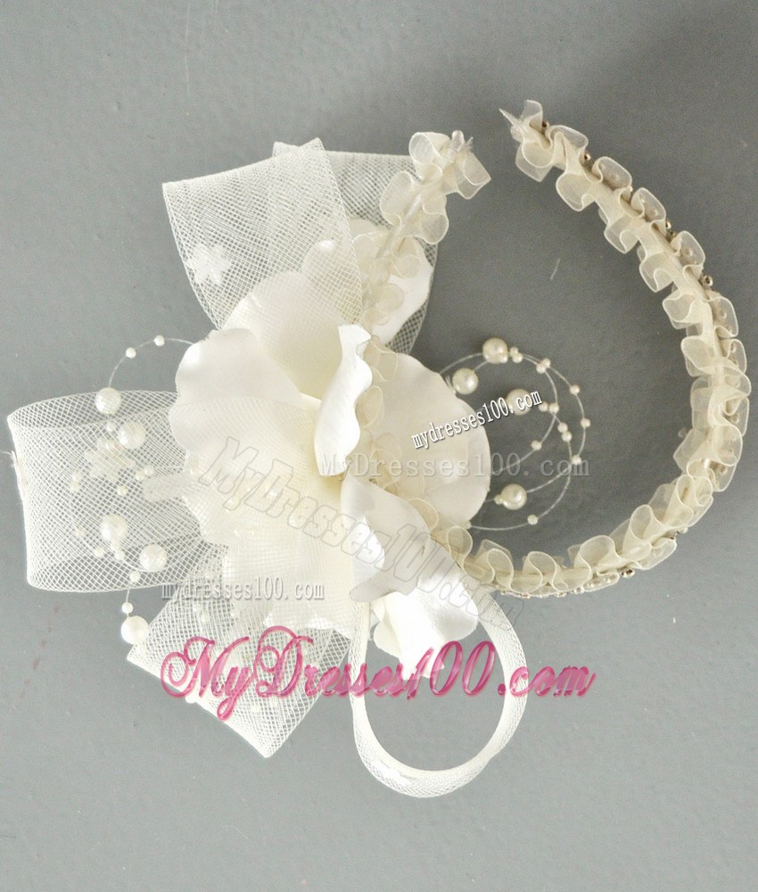 Cute Tulle Fascinators / Hairband With Beading And Ribbons