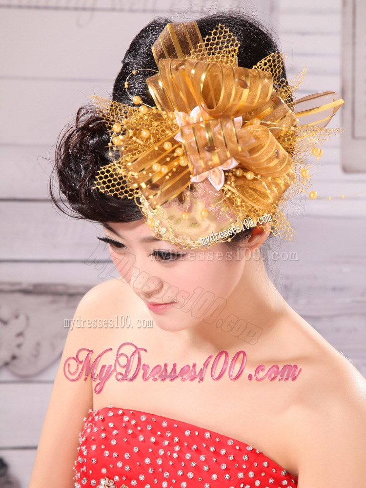 Dream Princess Sweet Gold Tulle Bride Headdress
