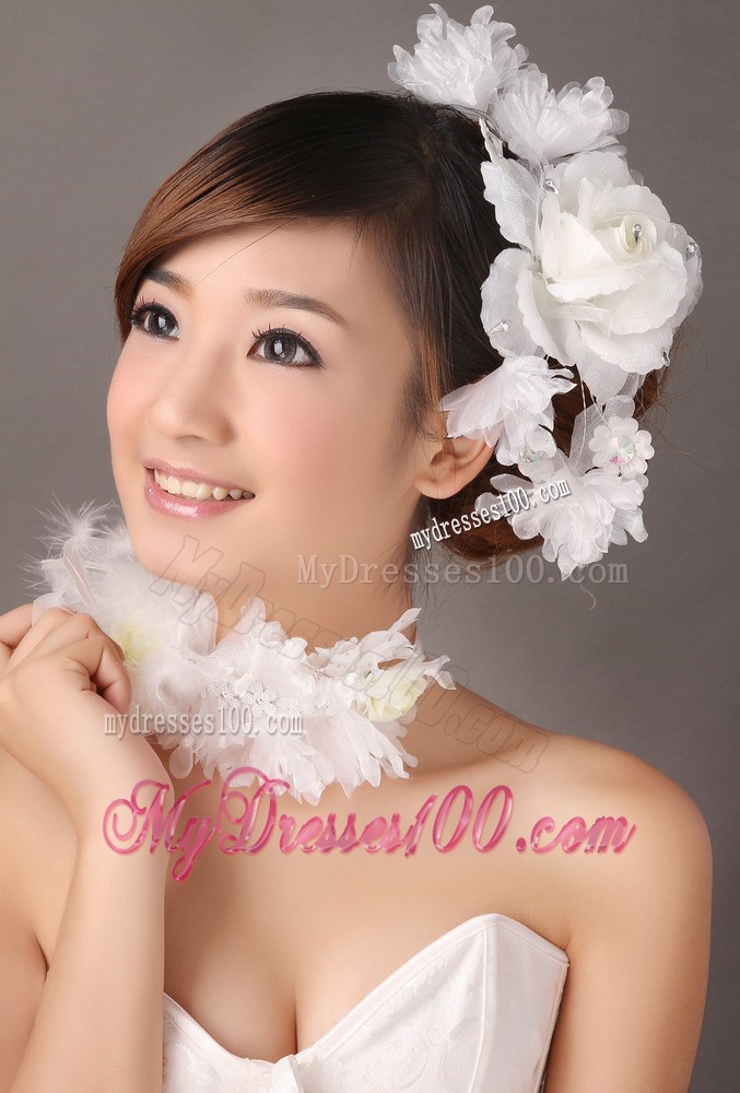 Fascinators White Organza Special Occasion and Outdoor Beading