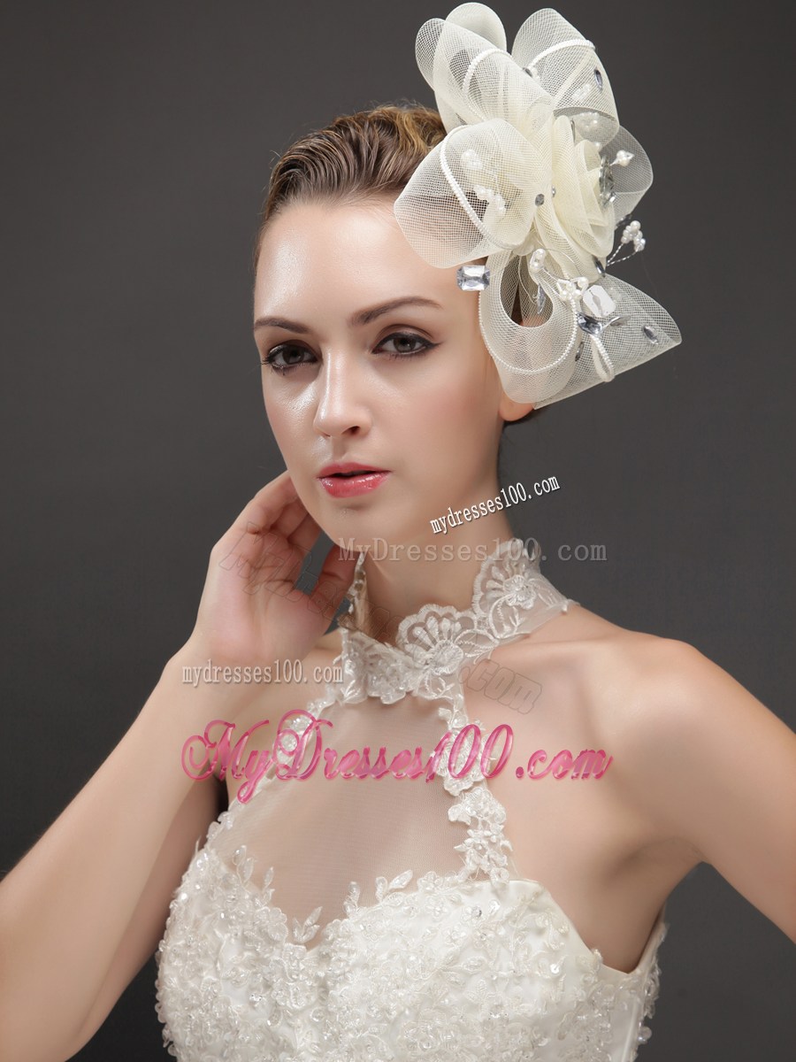Fashionable Flower Shaped Fascinators Adorned With Imitation Pearls And Rhinestones