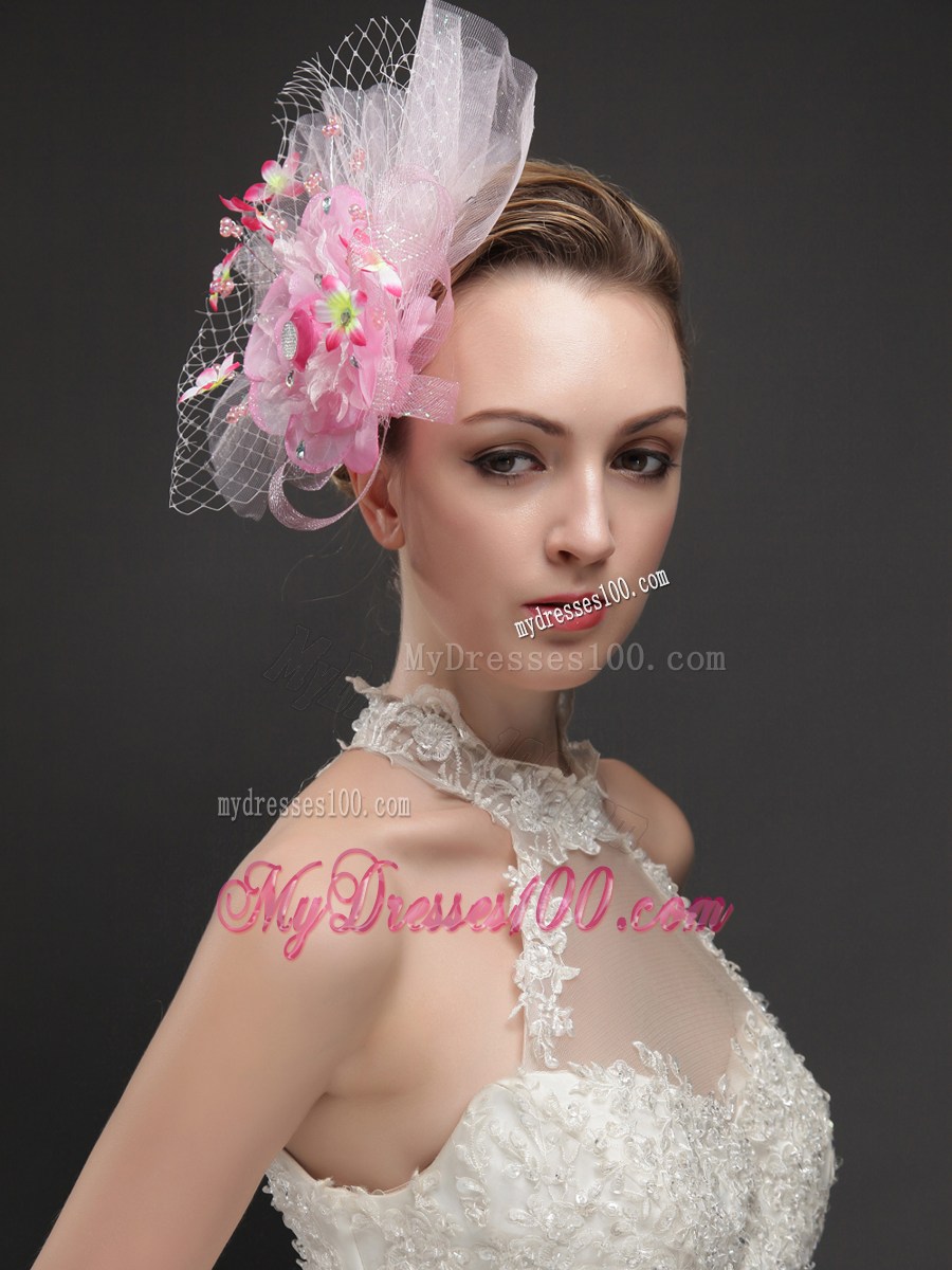 Gorgeous Net With Flowers Ribbons Women 's Fascinators