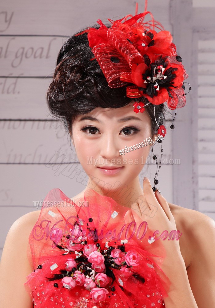 High Quality Little Hat Feather Tulle and Beading