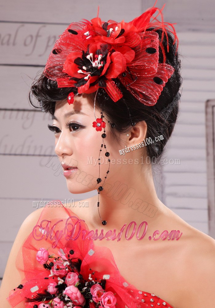High Quality Little Hat Feather Tulle and Beading