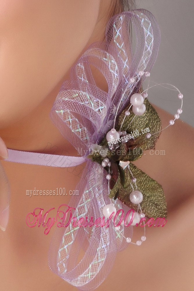 Imitation Pearls Flowers Decorate On Tulle Multi-color Headpices
