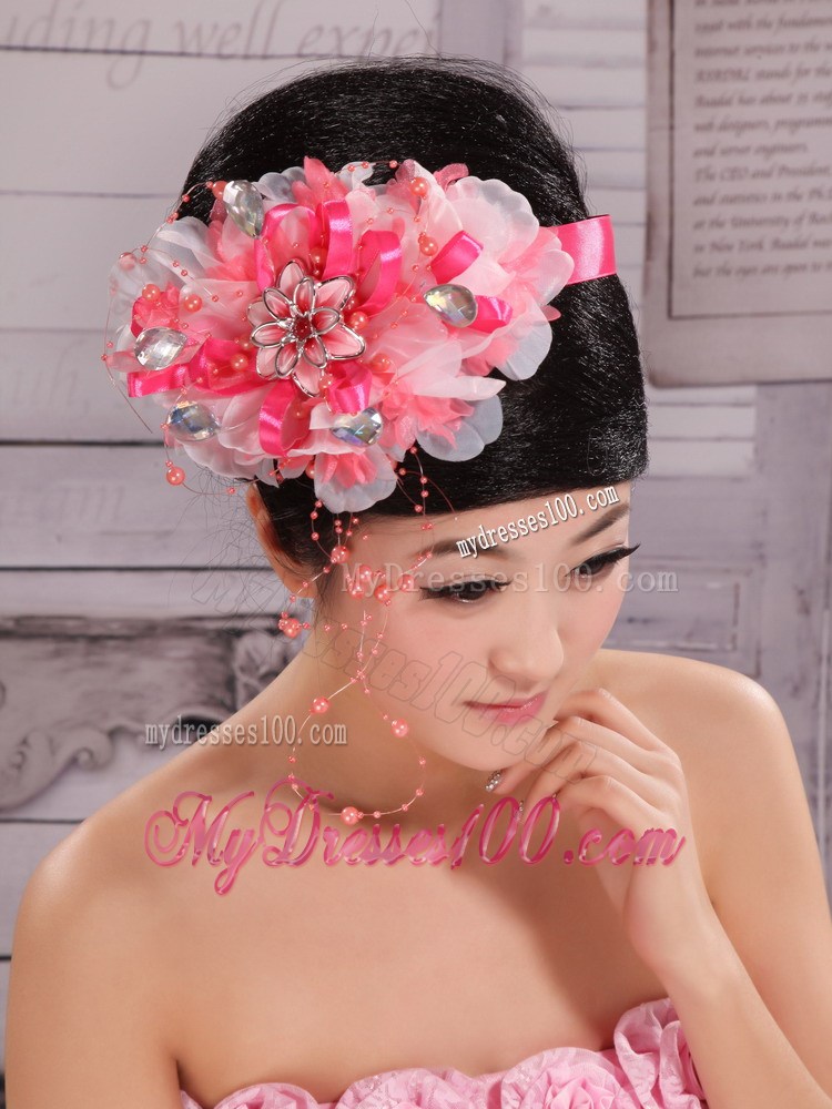 Imitation Pearls and Rhinestones Decorate Headpices For Prom and Wedding Party