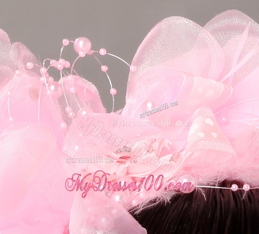 Lovely Organza Beading Hat Hair Ornament