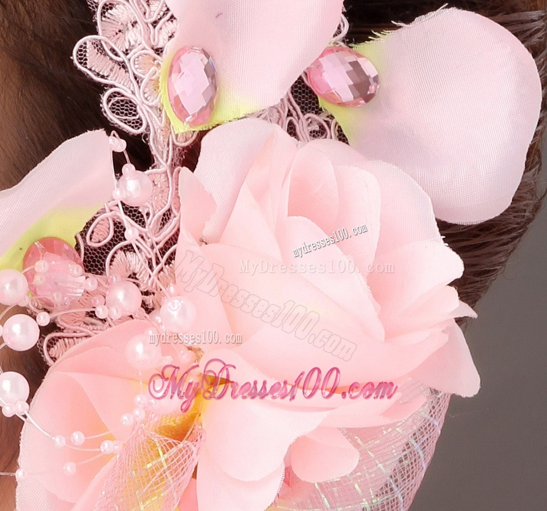 Lovely Taffeta Hand Made Flowers Beading Lace Fascinators