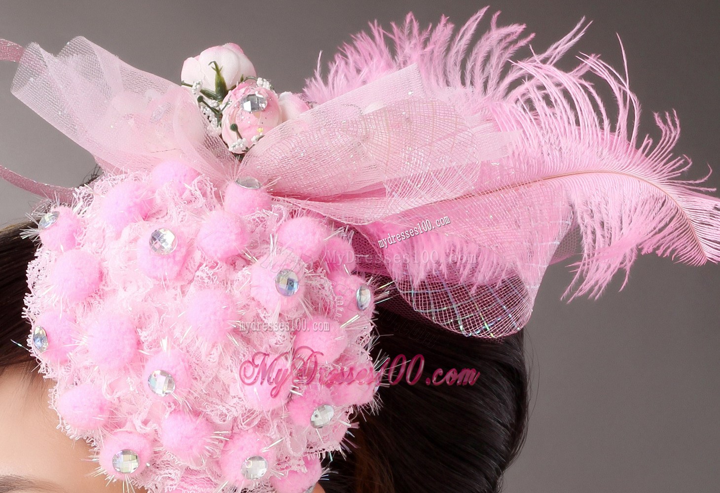 Lovely Tulle and Feather Beading Fascinators
