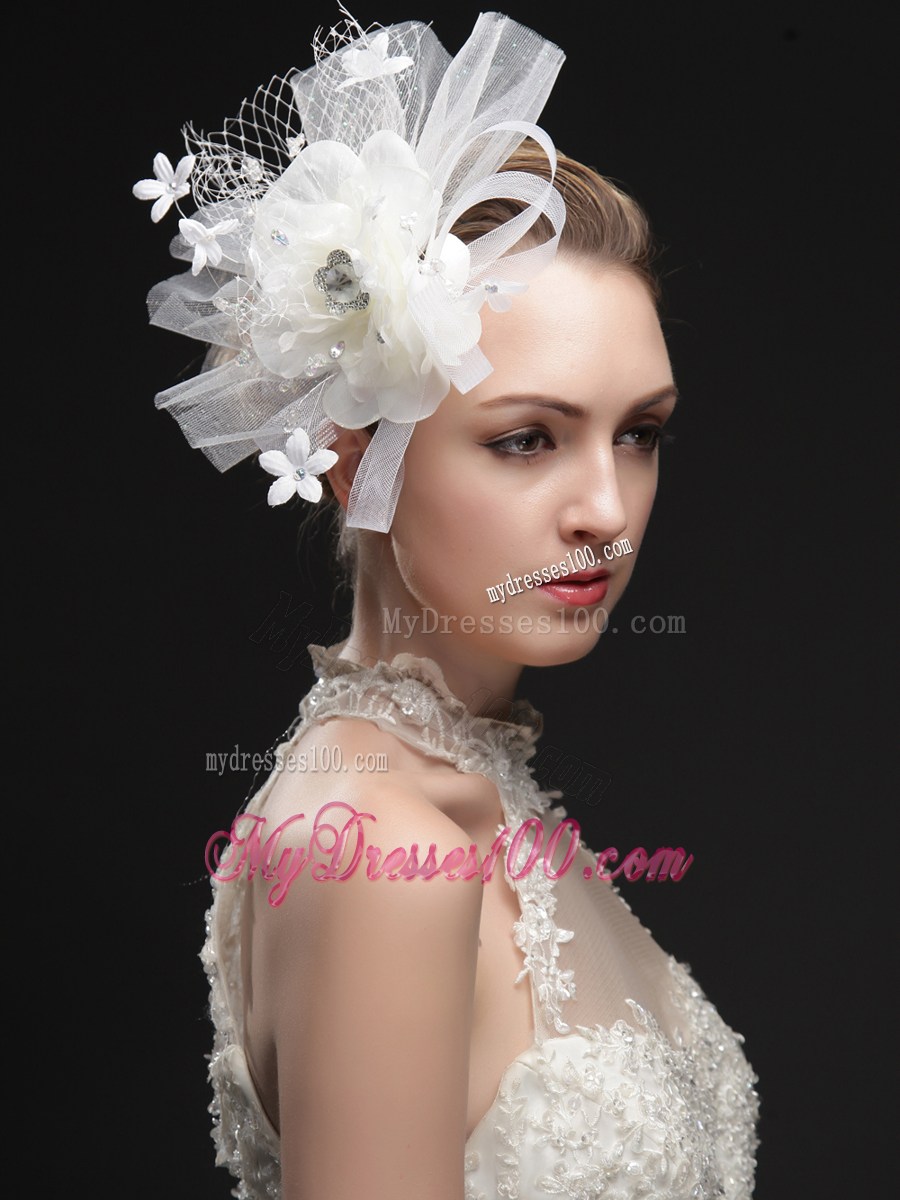 Luxurious Net Women 's Fascinators With Hand Made Flowers And Ribbons