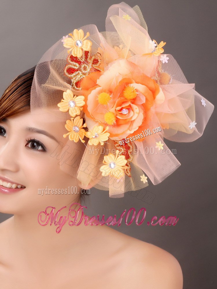Net Yarn Briadl Hat Beaded Special Occasion Fascinators