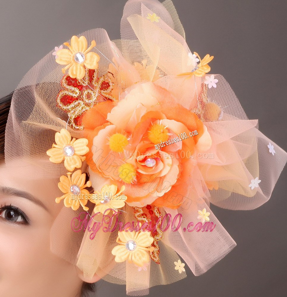 Net Yarn Briadl Hat Beaded Special Occasion Fascinators