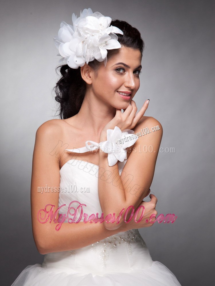 Organza Beading Headpieces Taffeta Bridal Wrist Corsage