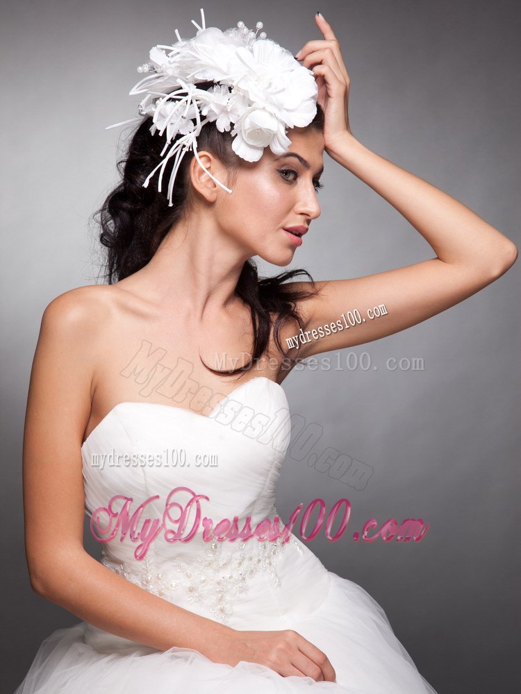 Pearls Hand Made Flowers Taffeta Headpieces