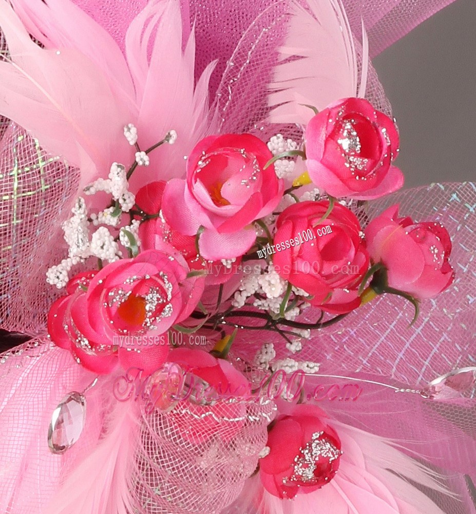 Pink Tulle Feather Gorgeous Special Occasion Fascinators