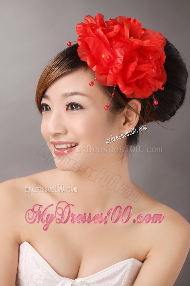 Red Imitation Pearls Headpieces For Party