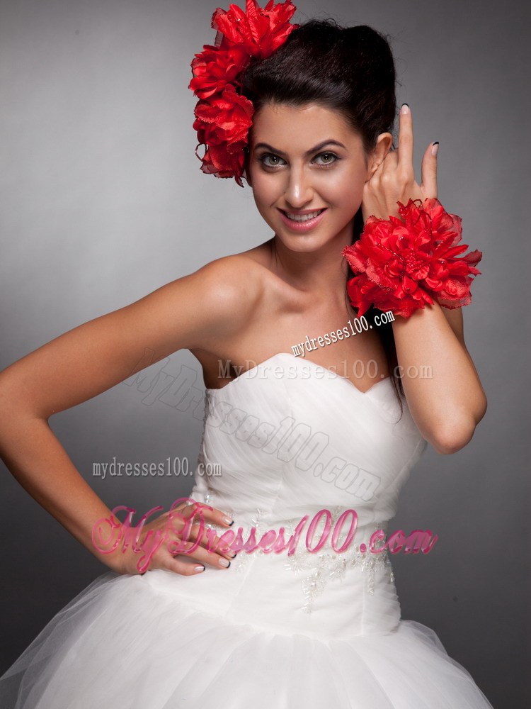 Red Taffeta Hand Made Flowers Headpieces and Wrist Corsage