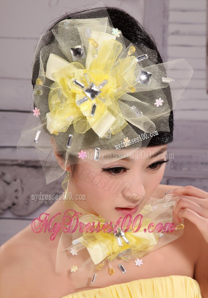 Rhinestones Lovely Tulle Hairpins Birdcage Veils