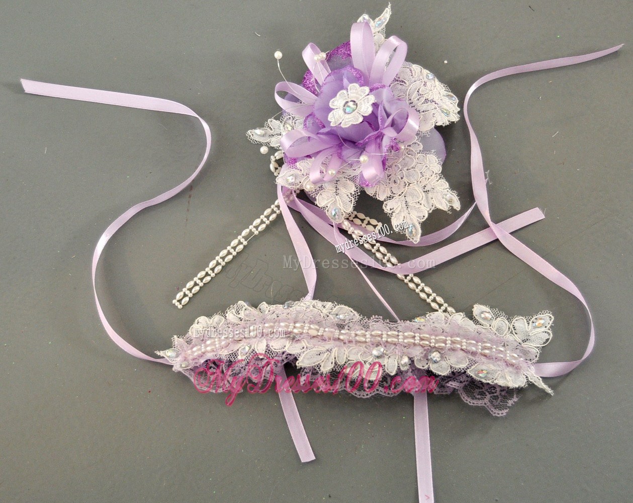 Side Clamp Flower and Lace Taffeta For Wedding Party
