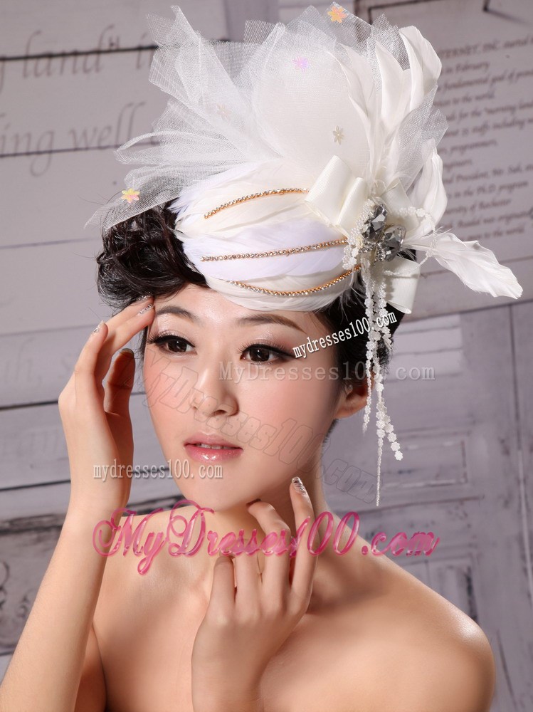 Special Hat Hairpin Tulle Beading Outdoor and Wedding