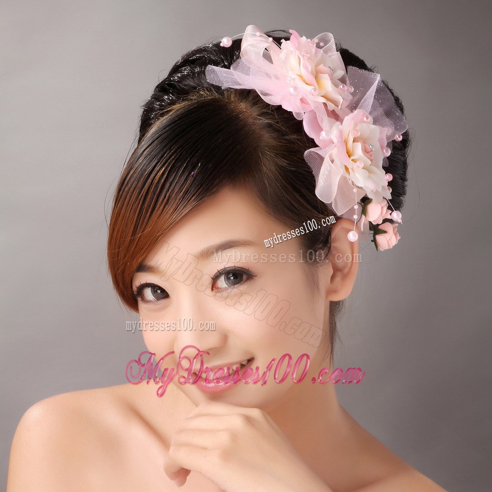 Sweet Baby Pink Imitation Pearls Headpieces For Party