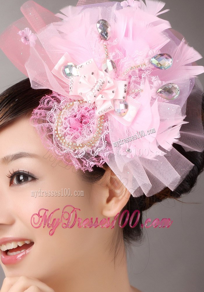 Sweet Tulle With Feather Beading Fascinators